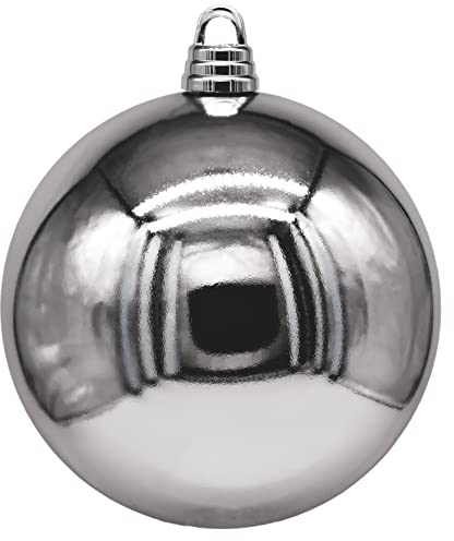 My-goodbuy24 XXL Weihnachtskugeln 1 Stück - Christbaumkugeln - bruchsicher und stoßfester - Christbaumschmuck Ø 30cm Baumschmuck Weihnachten Deko - Silber glänzend