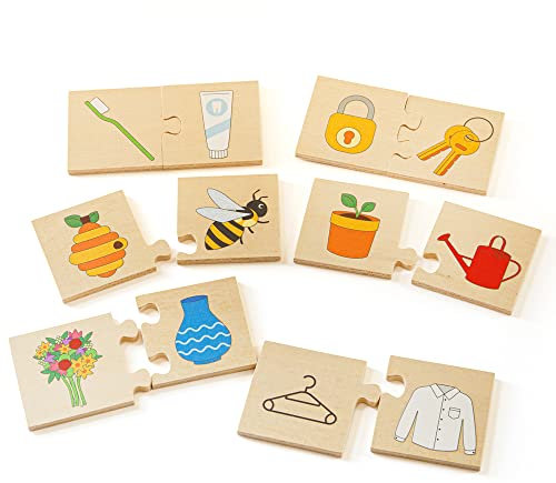Bigjigs Toys, Things That Go Together Puzzle, Wooden Toys, Jigsaw Puzzle, Wooden Puzzle, Puzzle for Kids, Toddler Puzzles, Toddler Toys, Wooden Toys for 3 Year Olds