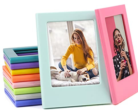 24 Stück magnetischer Bilderrahmen, 5 x 7,6 cm, Mini-Bilderrahmen-Set für Polaroid-Rahmen, Instax-Rahmen, Bilderrahmen für Kühlschrank, Brieftasche, Größe Bilderrahmen Shantmay