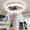 Moderner Deckenventilator mit Licht, 19 Zoll, flacher Deckenventilator, 72 W, mit Beleuchtung und Fernbedienung, 3-farbig, für Wohnzimmer, Schlafzimmer, Esszimmer, Innendeckenventilator (White)