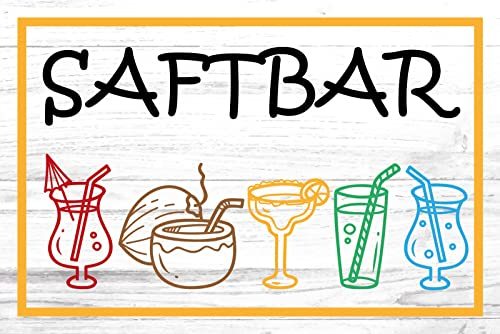 Blechschild 20x30cm Saft Bar Trinken Alkhol Cocktails Tafel