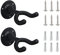 Yuflen 2 Pezzi Porta Chitarra da Muro Nero Supporto Chitarra Muro Con Spugna Protettiva in Antiscivolo Gancio Chitarra da Muro in Metallo Appendi per Chitarre,Chitarra Elettrica,Ukulele,Skateboard