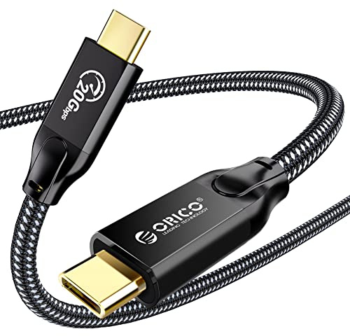 ORICO USB C Kabel, 20 Gbps USB 3.2 Gen2X2 Datenkabel, USB C auf USB C Ladekabel 100W, Unterstützung von 4K@60 Hz, kompatibel Laptop, Mobiltelefon, Hubs, Docking Stations, 2M
