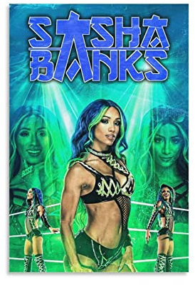 AIPHE Leinwand Druck Poster Sasha Banks, professioneller Wrestler, Retro, dekoratives Gemälde für Zuhause, Schlafzimmer, Wohnzimmer 60x90cm Kein Rahmen