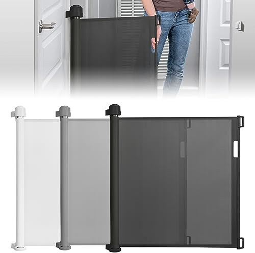 YARDIN Treppenschutzgitter Ausziehbar Türschutzgitter 0-150cm für Babys & Haustiere, Treppengitter Absperrgitter Kinderschutzgitter für Treppen/Türen/Innen- und Außenbereich (87cm Hoch, Schwarz)