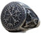 MINANH Double Axe Rings, Cool Viking Compass Pirate Ring, Valknut Odin Symbol Jewelry for Boys Men - Durable Stainless Steel with Nordic Antique and Vintage Design, Stainless Steel, No Gemstone