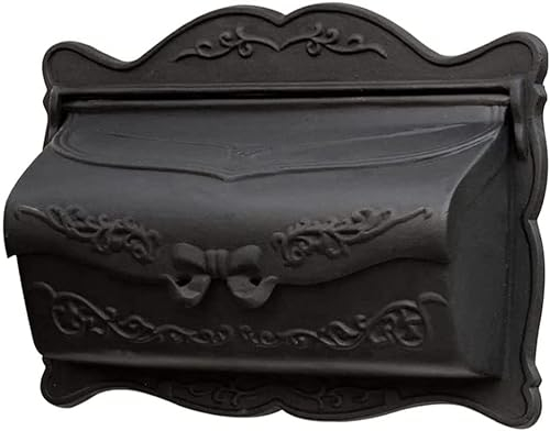 SPUZZO Briefkasten, Wandmontage, Retro-Stil, weihnachtlich montierter Briefkasten, Dekoration for Familienhaus, Veranda, Drop-Box, Heimdekoration (Color : Black)