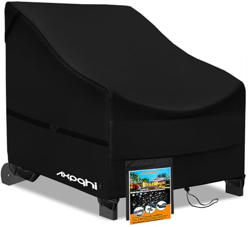 AXPQHL Abdeckung für Adirondack-Gartensessel,Adirondack Schaukelstuhl Staubschutz 600D ReißFestes Material Mit BelüFtungsöFfnungen,Wasserdicht Wetterfest und Anti-UV,Schwarz 82 X 87 X 92 cm