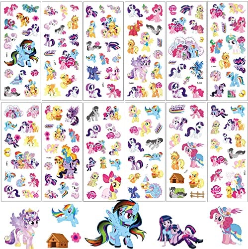 12 Blätter My Little Pony 3D Aufkleber für Kinder & Kleinkinder,Geschwollen My Little Pony Sticker Set,Mädchen Niedliche Belohnungssticker für Kinder Mitgebsel Kindergeburtstag Gastgeschenke Party