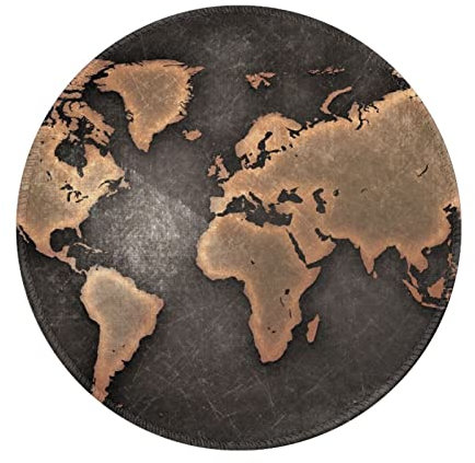Rust World Map Game Mouse Pad Non Slip Rubber Base Mouse Mat Personalized Design Round Gaming Mouse Pad 8 in