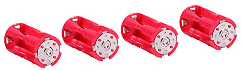 AAA auf C-Adapter, AAA auf C-Batterie-Adapter, 9 X 5 X 3, Tragbar, 4 Stück, 4 AAA auf C-Größe, Parallele Batterie-Konverter-Adapter-Halter-Hüllen, Box, Rot