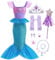 LiUiMiY Meerjungfrau Kostüm Mädchen Arielle Kleid Kinder Prinzessin Ariel Fasching Karneval Halloween Geburtstag Party, 116-122(Etikett 120)