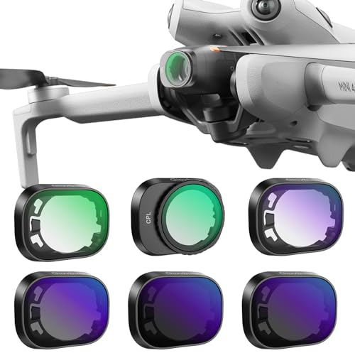 Giovbuer ND-Filter-Set, kompatibel mit DJI Mini 4 Pro, 6er-Pack Filter für DJI Mini 4 Pro (UV, CPL, ND8, ND16, ND32, ND64