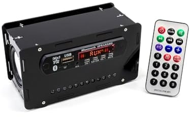 Altoparlante elettronico Bluetooth con radio FM, kit di saldatura, nero, telecomando Music Player Progetto con controllo del suono colorato, luci a LED e ciotola, amplificatore display per la pratica