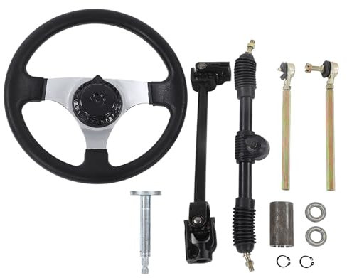 Pièces de Volant de Kart, Kit de Support de Biellette de Direction d'arbre à Meilleure Adhérence, Durable et Solide, Diamètre de 11.8 Pouces pour Quad ATV UTV