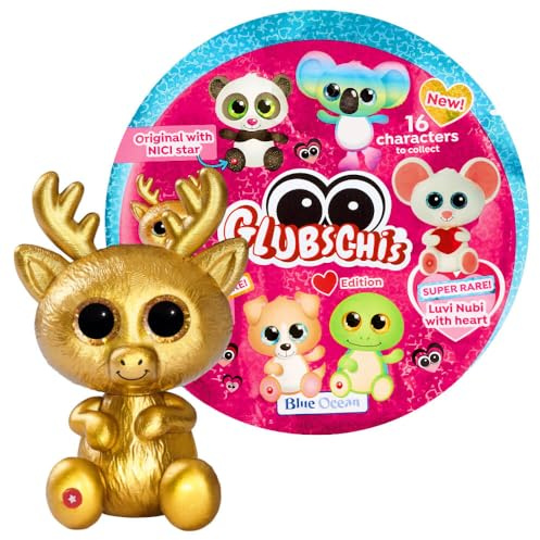 Generisch Blue Ocean Glubschis Sammelfigur Herz Serie 2 - Glubschi Glitzer - Figur Goldie-Reeny (selten)