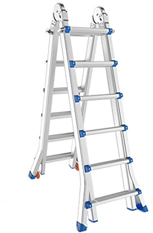 JINANSTAR Telesladder Movablecoping Ladder,Multi-Position Compact Longest Step Ladders for Roof/Courtyard/Stair/Painting Walls/6.25M/20.5Ft