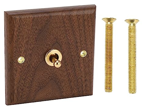 Walnuss-Kippschalter für Zuhause, Einzelsteuerung, Lichthebelschalter, Steckdose, Retro-Einzel-Kippschalter