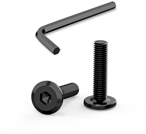 30 Stück Schrauben M5 x 20 mm, Flachkopfschrauben M5 Innensechskant Edelstahl A2 V2A Vollgewinde Schwarzes Oxid mit Innensechskantschlussel