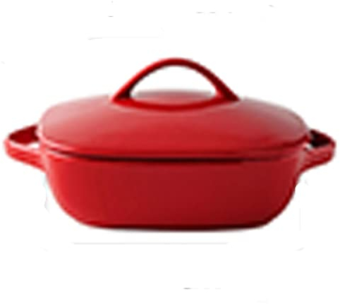 Plato de lasaña Plato for hornear de cerámica con tapa, molde for lasaña profundo de cerámica, plato for cacerolas con tapas, pasta, cena, banquete, Acción de Gracias (rojo) Platos para hornear