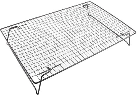 Rejilla de enfriamiento para hornear, rejilla de enfriamiento de alambre de hierro con patas plegables para cocinar pan, galletas, pasteles y postres (TomateRarWS-12)