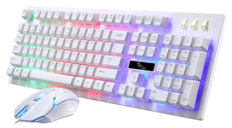 Yardenfun 1juego Teclado y Ratón Mecánico USB Set Ergonómico para Pc Accesorios Gaming