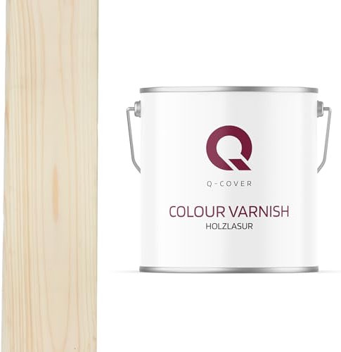 Q-Cover Holzlasur Farbton Farblos 5L (ca.25m²-1 Anstrich) Seidenmatt Holzschutz Holzschutzlasur Lasur Wasserbasierte Innen Außen Lasur Abperleffekt Für Holz