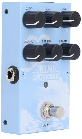 Gitarreneffektpedal, Warmer, Authentischer Sound, Digital Modeling Reverb-Effektpedal mit 9 Verschiedenen Reverb-Effekten, Mini-Reverb-Pedal mit USB-Typ-C- oder DC-9-V-Adapter