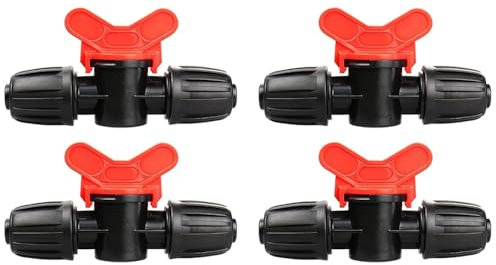 Lot de 4 Vannes d'Irrigation Goutte à Goutte, Raccord de Tuyau d'Arrosage en Plastique 12 mm, Couplage Extérieur
