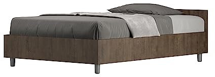 ITYHOME Bett mit Stauraum, 120 x 190 cm, Nussbaum Nuamo