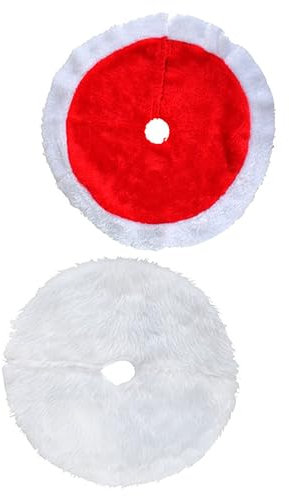 Amosfun 2stücke Mini-weihnachtsbaumrock Aus Plüsch Schneeflocken-weihnachtsbaumrock Für Winterbaumdeko Feiertagsbaummatte Pelziger Feiertagsbaumsockel Weihnachtsbaumdekor Für Tischdeko