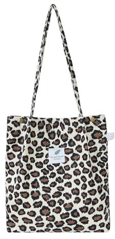 Funtlend Cord Umhängetasche Damen Groß Cord Tasche Damen Cordtasche Cord Shopper Handtasche Schultertasche für Uni Arbeit Mädchen Schule Büro