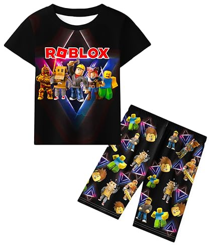 Boys Pyjamas Set Game Themed Pjs Sleepwear Top and Shorts for 5-10 Years | Kids Nightwear Short Long Sleeve Pjs Set for Boys Girls Gaming Outfits and Clothing Set Home Clothes