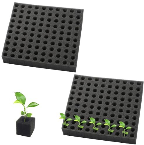 ZAHD 200 PCS esponjas cuadradas para plántulas para Invernadero Esponjas Hidropónicas para Plantar Herramientas de Jardinería Esponjas Cuadradas para Plántulas Esponjas hidropónicas sin Suelo (Negro)