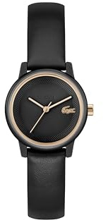 Lacoste Uhr mit DREI-Zeiger-Quarzwerk für Damen Kollektion Lacoste.12.12 Swift mit Schwarzes Lederarmband - 2001436