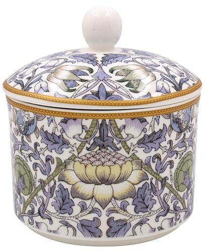 The Leonardo Collection Lodden Sugar Bowl by William Morris | Decorative Porcelain Sugar Dish | Classic Arts and Crafts Floral Design | Elegant Tableware for Tea Sets | Heritage Home Giftware