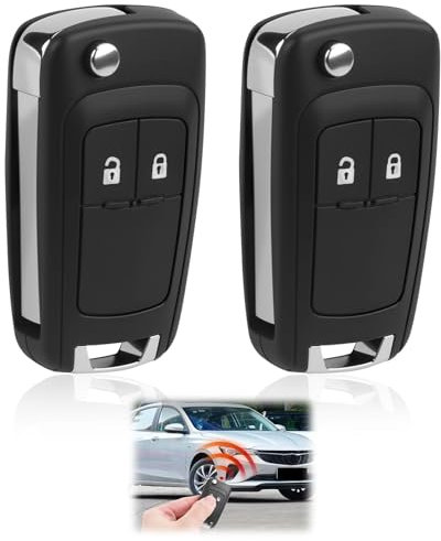 Lot de 2 boîtiers de clé de voiture à 2 boutons pour Opel Astra J Insignia Movano Meriva Chevrolet Cruze Aveo Orlando