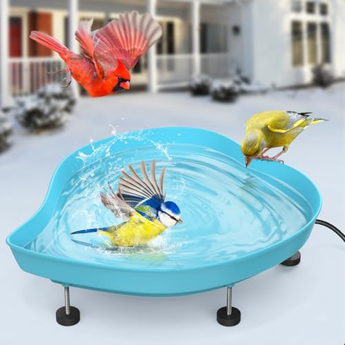Beheizte Vogeltränke für den Außenbereich für den Winter, 60 W, thermostatisch gesteuert, beheizte Vogeltränke für den Außenbereich, beheizte Vogeltränke für den Außenbereich, für Wintergarten, Hof