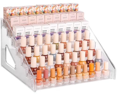 GBKDQQ Organizador de esmalte de uñas de 7 capas, organizador de acrílico, capacidad de 84 botellas, soporte de material PS, organizador de esmalte de uñas acrílico transparente, estante para aceites