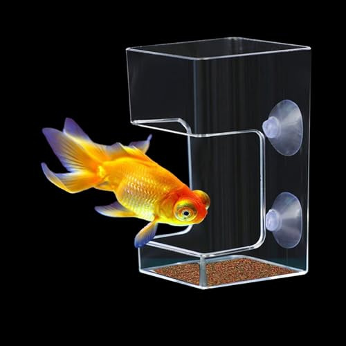 YAFIYGI Square Fish Feeder Box No Mess Aquarium Food Catcher Tank Accessories Feeding Tube Holder for Betta Fish Blood Worm Food Box for Turtle Tank and Aquarium Feeding Control