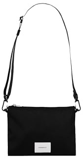 Sandqvist Ground Sacoche Slim Crossbody Bag Black 1L – Ultra-Slim Shoulder Bag in Water-Resistant Recycled Materials