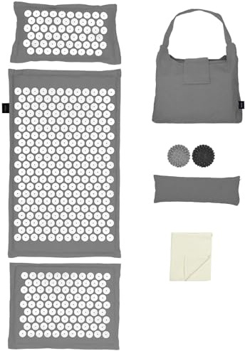 LifeGoods ECO Akupressurmatte Mit Kissen - Akkupressmatte - Akkupressurmatte+ - Akupressur Matte - Akupunktur Matte - Massagematte - Rücken - Stachelmatte - Fakirmatte - Nagelmatte - Acupressure Mat