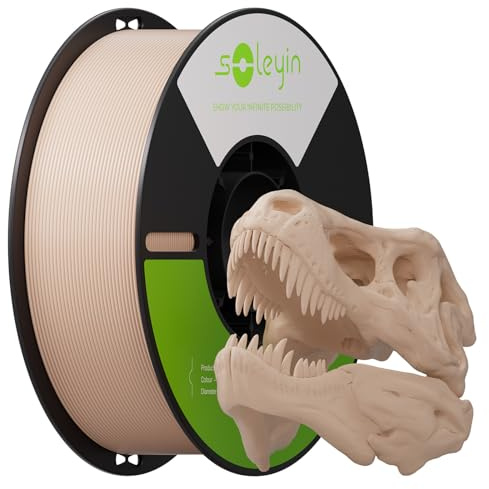 SOLEYIN PETG 3D-Drucker Filament 1,75 mm, sauber gewickelt, robust, glänzende Oberfläche, 1 kg – Beige