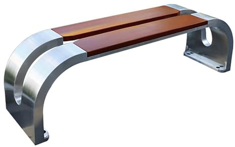 zxhrybh Gartenbank aus Edelstahl Ohne Rückenlehne für 2–3 Personen, Sitzbank Outdoor Park, Rasen & Terrasse mit Latten-Design(70.8in/180cm)