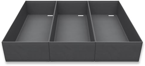 CASACOSA Flexible (für Regal- und Schrankböden), Pax Organizer, Kleiderschrank Organizer, formstabil, Ordnungssystem Kleiderschrank, grau, 52x22x11 cm, 3er-Set