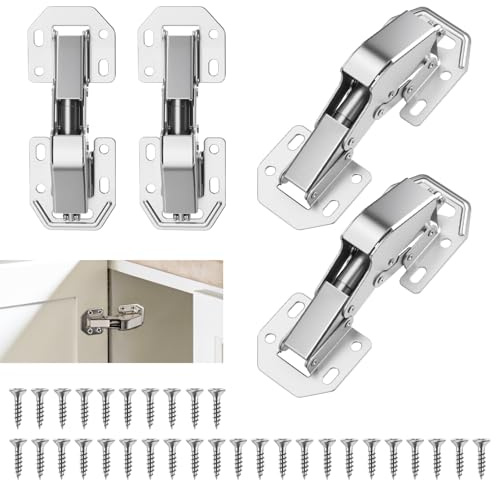 Scharniere 4 Stück schrankscharnier 110x43mm topfscharnier mit Schrauben | Schranktür scharnier Scharniere für schranktüren versteckte Küchentürscharniere 90 Grad für Schranktüren Holztür Möbel