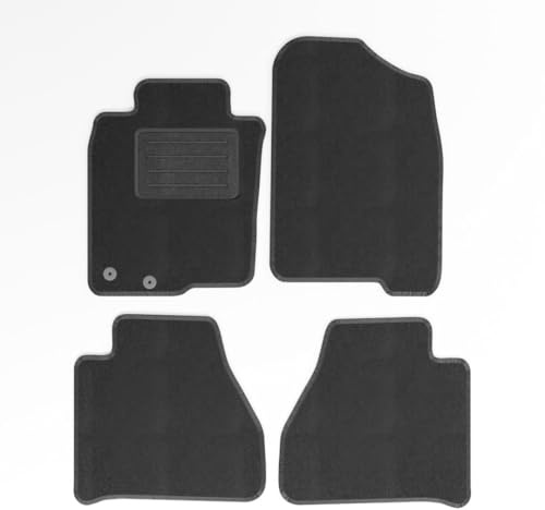 Mats4all Textil Fussmatten Passend für Nissan Navara NP300 2016-> | rutschfest | Mit Verstärkung | 4-teilig | Autoteppiche | Teppich-Set