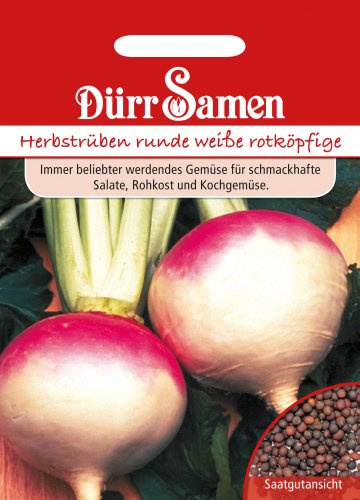 Dürr-Samen - Herbstrüben runde weiße rotköpfige Saatgut
