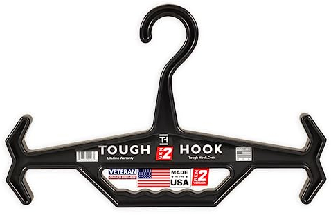 Tough Hook | Heavy Duty Hanger | 150 lb Load Capacity | Hang Scuba Wear, Tactical Equipment, Ballistic Vest, Body Armor, Plate Carrier, Hunting and Motorcycle Gear