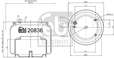 febi bilstein 20836 Luftfederbalg mit Stahlkolben, 1 Stück